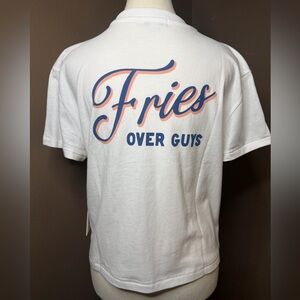 WILDFOX “Fries Over Guys” Jaime Crop Tee size small New with Tags